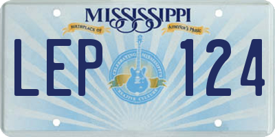MS license plate LEP124