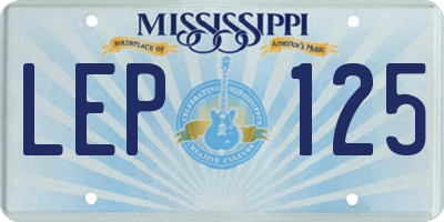 MS license plate LEP125