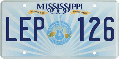 MS license plate LEP126