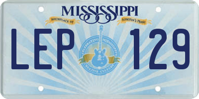MS license plate LEP129