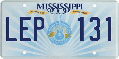 MS license plate LEP131