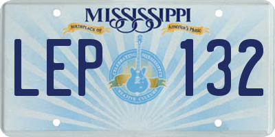 MS license plate LEP132