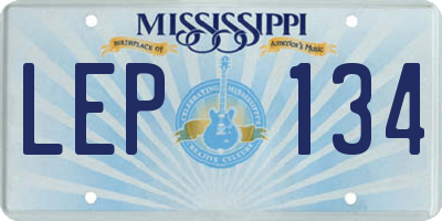 MS license plate LEP134