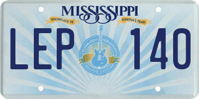 MS license plate LEP140