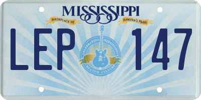 MS license plate LEP147