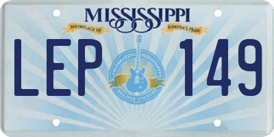 MS license plate LEP149