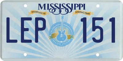 MS license plate LEP151