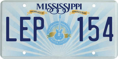 MS license plate LEP154