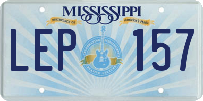 MS license plate LEP157
