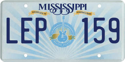 MS license plate LEP159