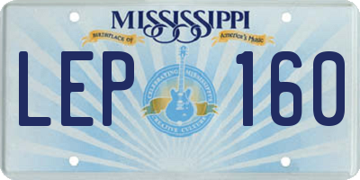 MS license plate LEP160