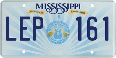 MS license plate LEP161