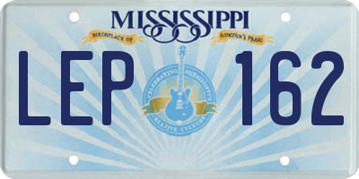 MS license plate LEP162
