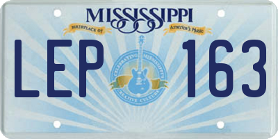 MS license plate LEP163