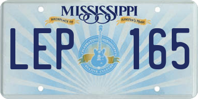 MS license plate LEP165