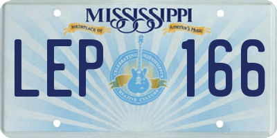 MS license plate LEP166