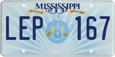 MS license plate LEP167