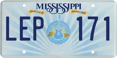 MS license plate LEP171
