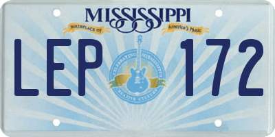 MS license plate LEP172