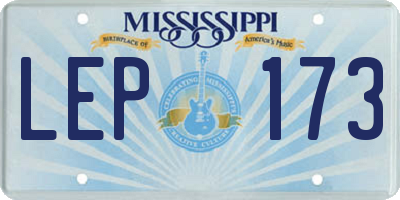 MS license plate LEP173