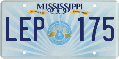 MS license plate LEP175