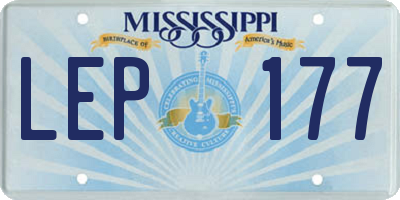 MS license plate LEP177