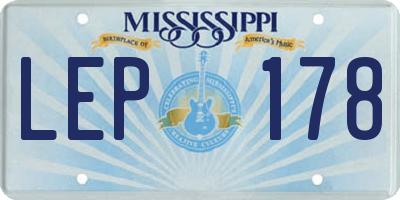 MS license plate LEP178