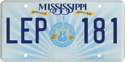 MS license plate LEP181