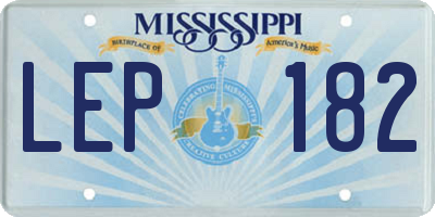 MS license plate LEP182