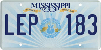 MS license plate LEP183