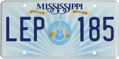 MS license plate LEP185