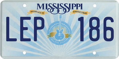 MS license plate LEP186