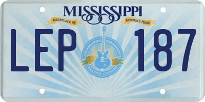 MS license plate LEP187