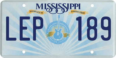 MS license plate LEP189