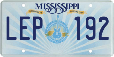 MS license plate LEP192