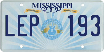 MS license plate LEP193