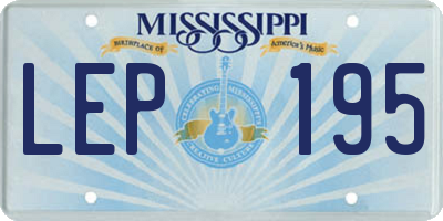 MS license plate LEP195