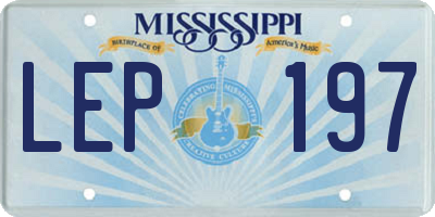 MS license plate LEP197