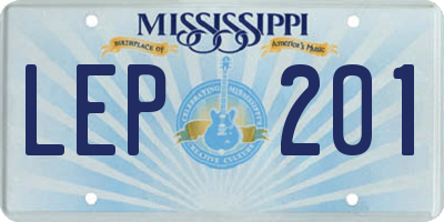 MS license plate LEP201