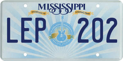 MS license plate LEP202