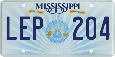 MS license plate LEP204