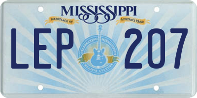 MS license plate LEP207