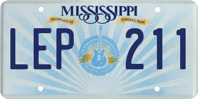 MS license plate LEP211