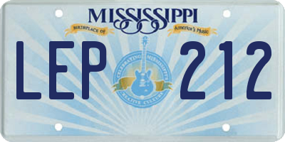 MS license plate LEP212