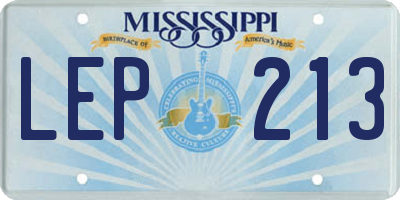 MS license plate LEP213