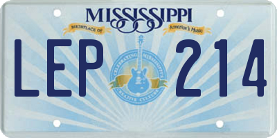 MS license plate LEP214