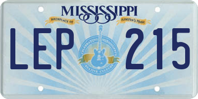 MS license plate LEP215