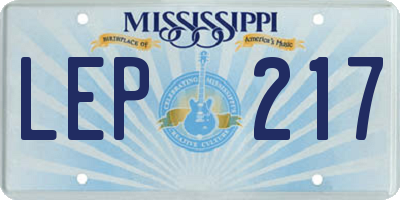 MS license plate LEP217