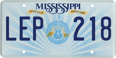 MS license plate LEP218