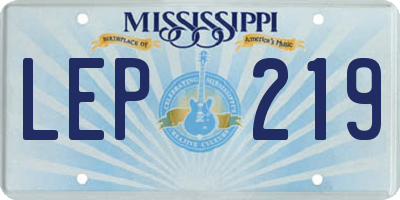 MS license plate LEP219